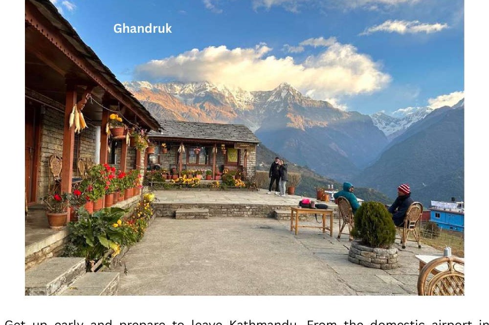 Gurung teahouse in Ghandruk with Annapurna views